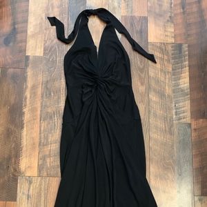 BCBG Black Gown, halter neck